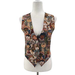 Vintage CLIO International Children Tapestry Vest Womens Petite PS